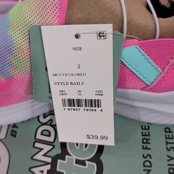 Girls Sketchers Shoes Sizes 2 & 3 Multicolor Step-In Sneakers NWT - Picture 4 of 7